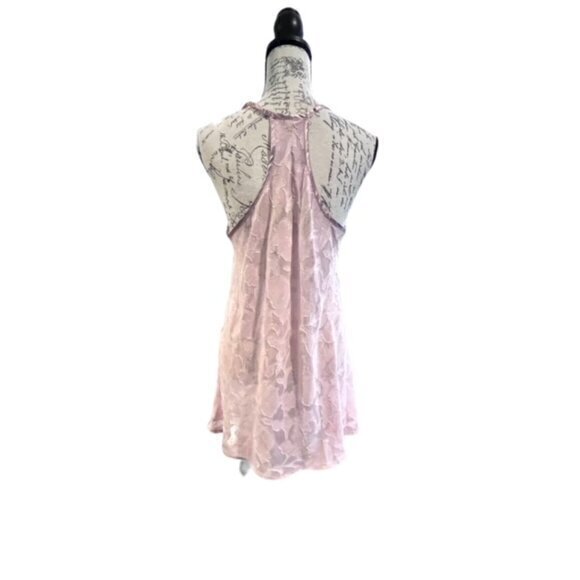 Flora by Flora Nikrooz Lingerie Chemise Slip Dress Robe Set Light Pink Floral - Picture 4 of 16